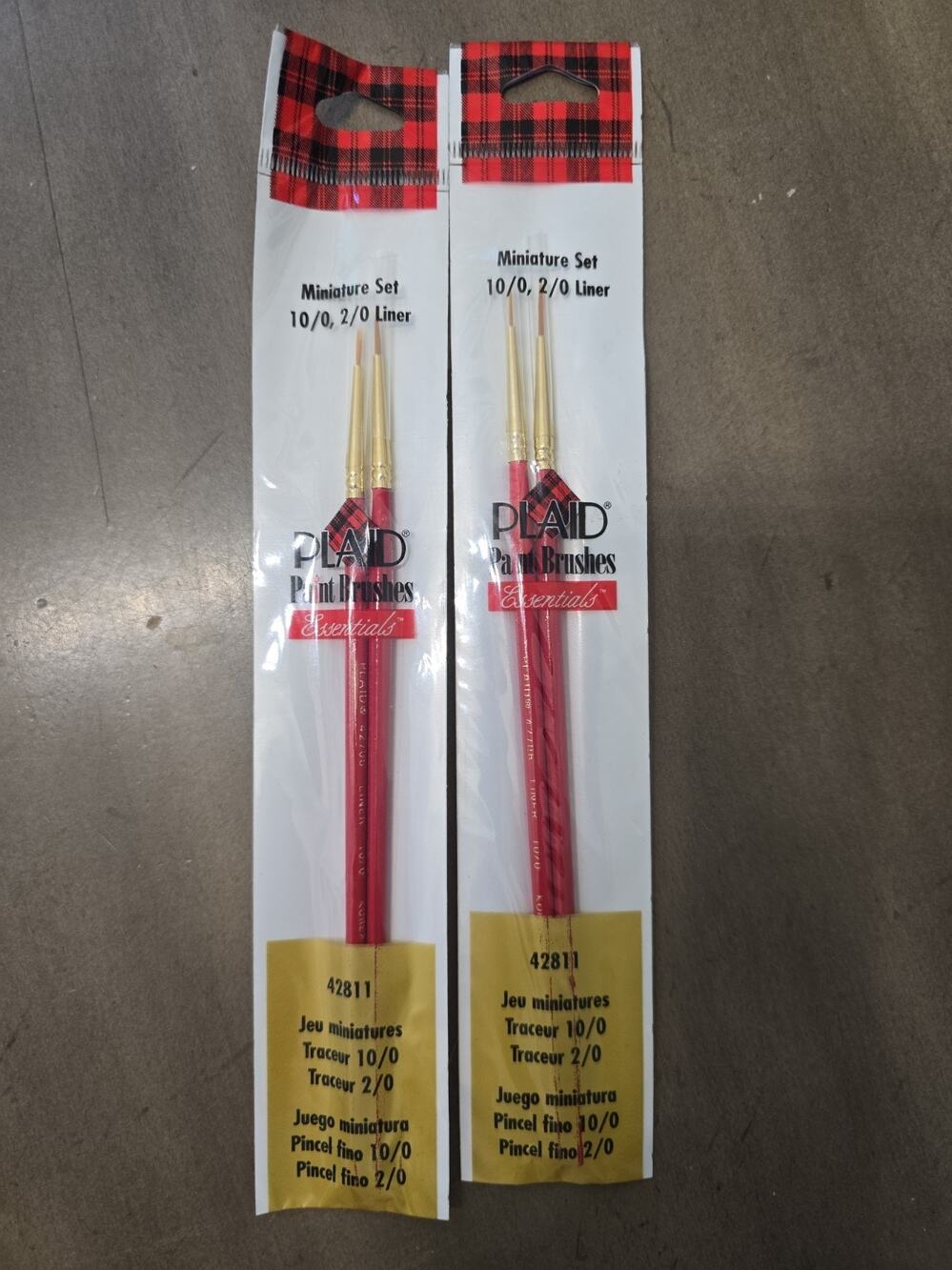 NWT 2 Packs Plaid Essentials Paint Brushes Mini Set 10/0, 2/0 Crafts #42811